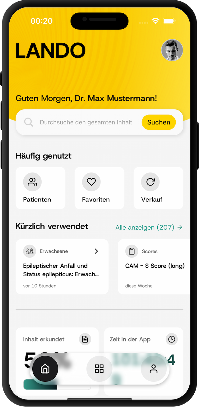 App-Oberfläche auf Smartphone